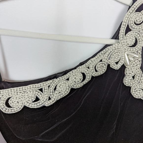 Vintage 90s JESSICA McCLINTOCK sz. 9/10 Gunne Sax Velvet Party Mini DRESS Beaded - Picture 5 of 12